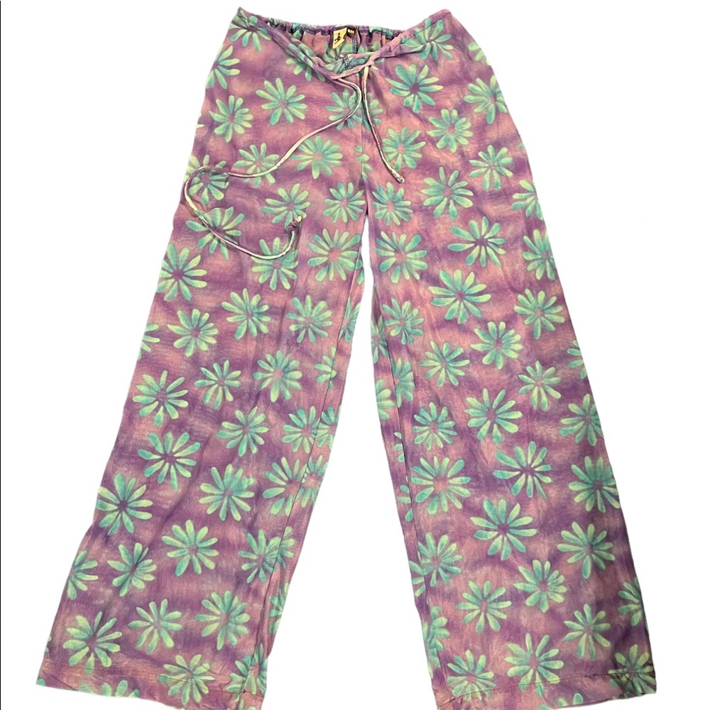 Womens  Beachy Swim Cover Up floral pants, S/M.